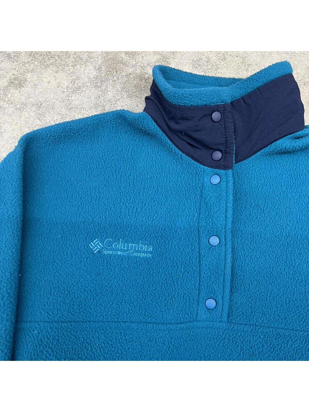 vintage columbia sportswear blue made in usa synchilla fleece jacket - Picture 2 of 3